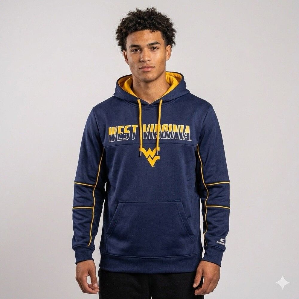 Colosseum West Virginia Mountaineers Men's S Small Hoodie Navy Gold Performance